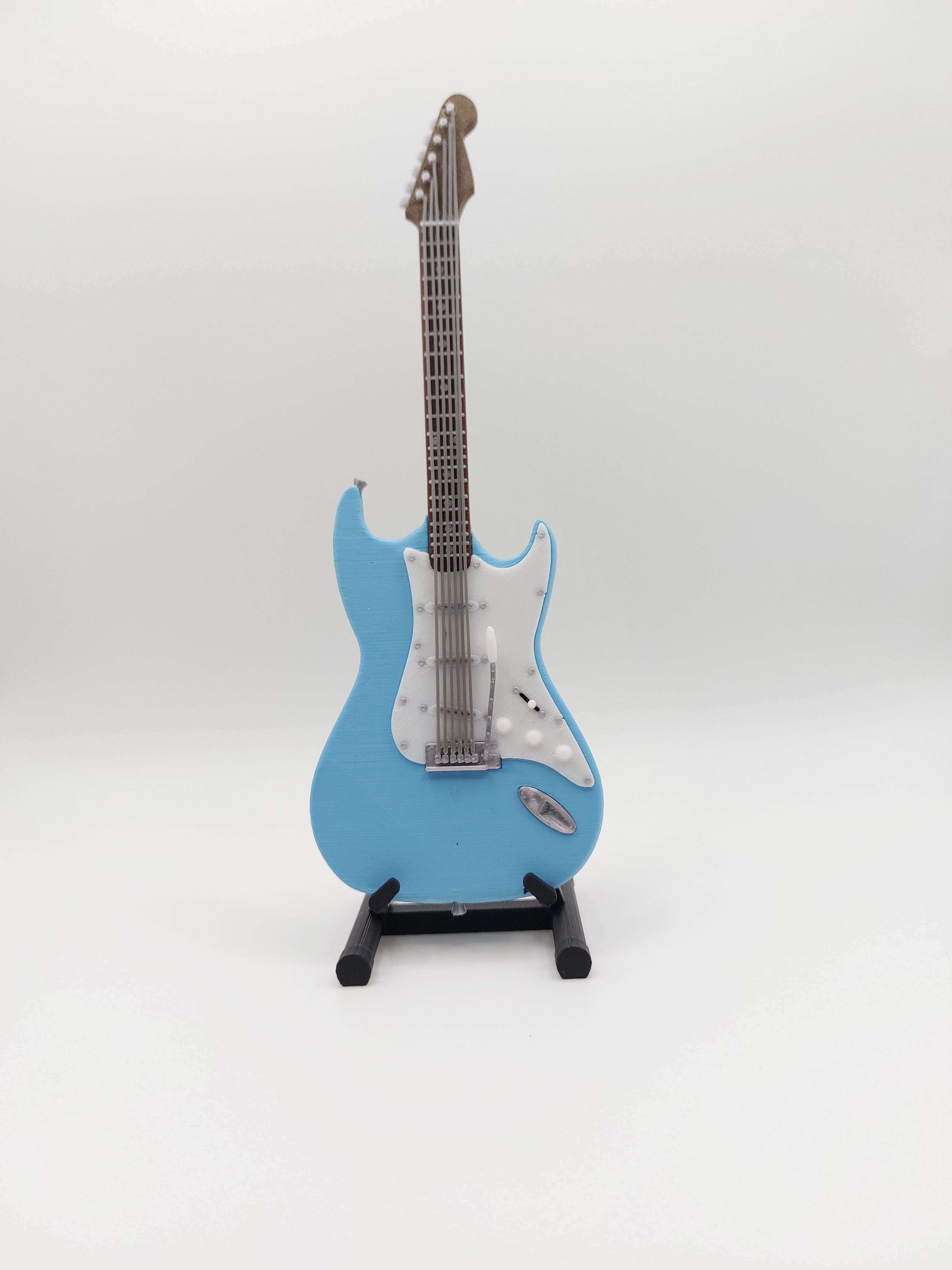 Miniatur E-Gitarre mit Gitarrenständer Im Maßstab 1:6