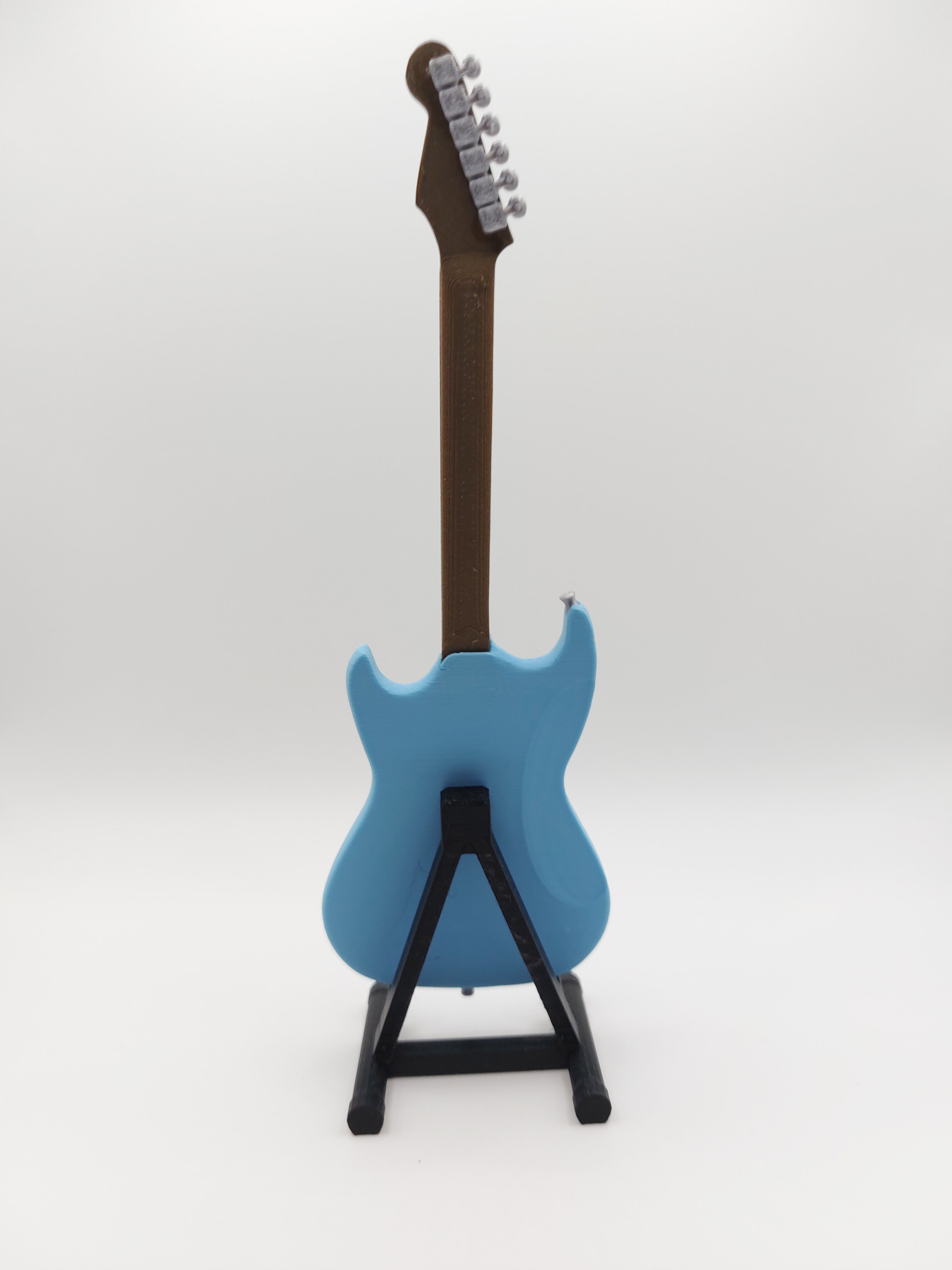Miniatur E-Gitarre mit Gitarrenständer Im Maßstab 1:6