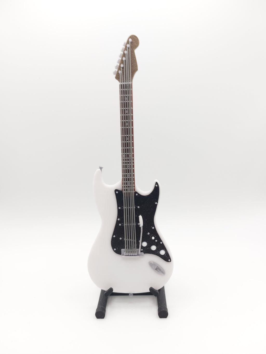 Miniatur E-Gitarre mit Gitarrenständer im Maßstab 1:6