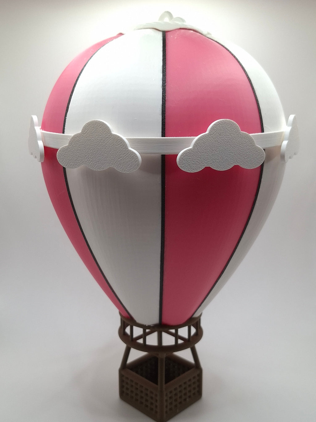 Heißluftballon Maßstab 1:87 in Einzelteilen gedruckt und Montiert Rosa/Weiß