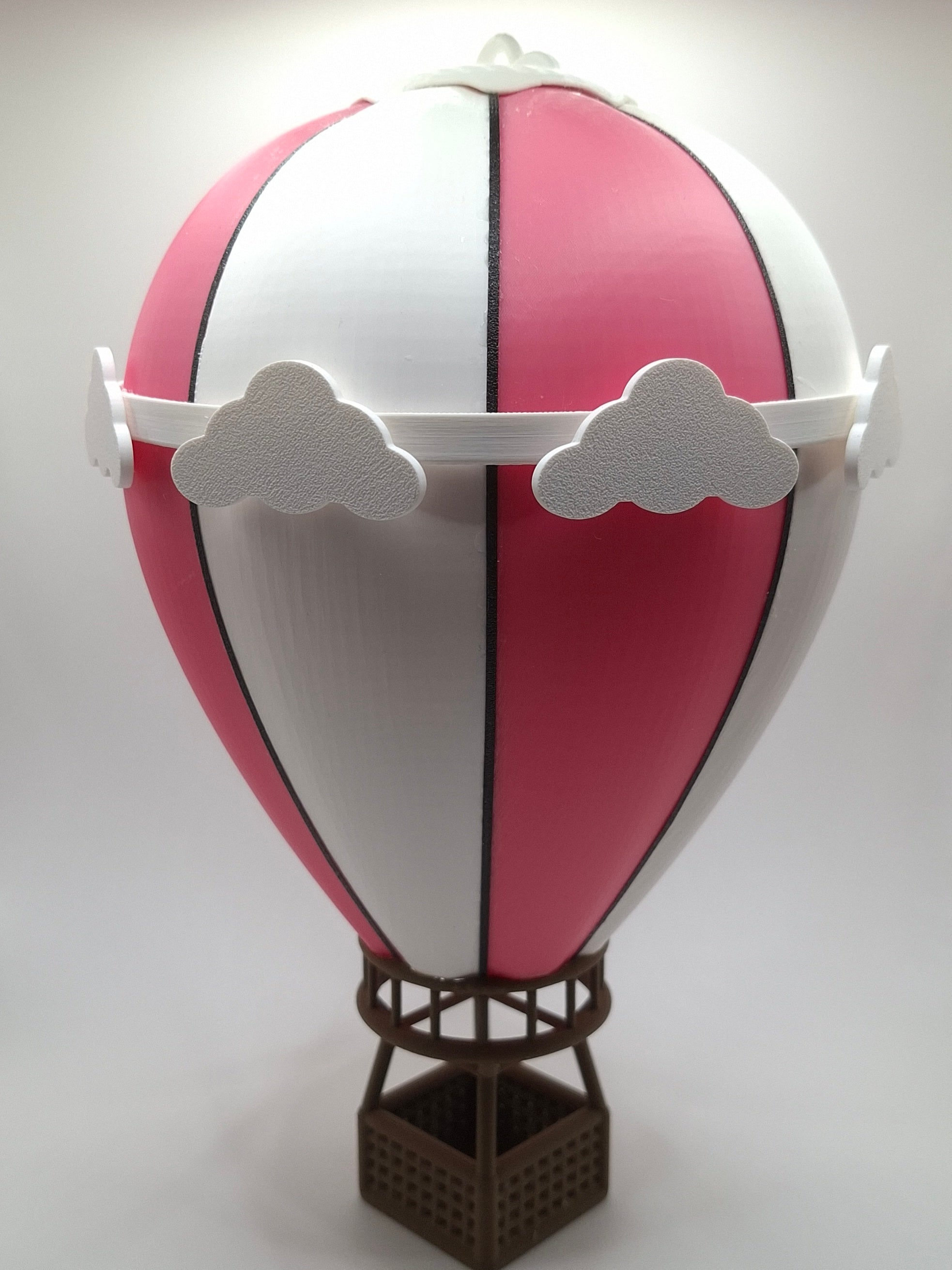 Heißluftballon Maßstab 1:87 in Einzelteilen gedruckt und Montiert Rosa/Weiß